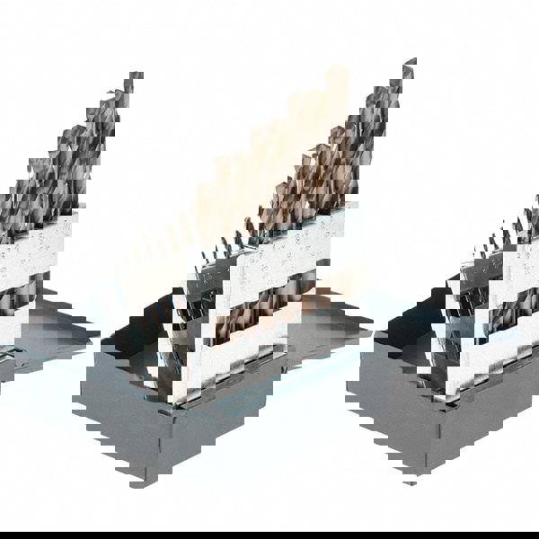 Drill Bit Set: Jobber Length Drill Bits, 19 Pc, 1